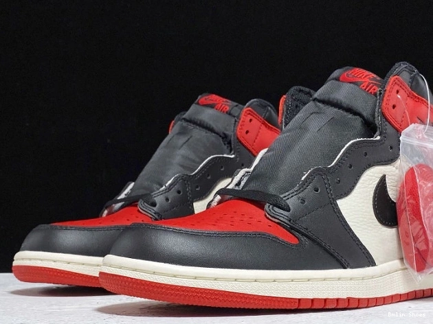 Bmlin Shoes Retro 555088-610 Bred Toe Air 1 OG High Jordan 0807